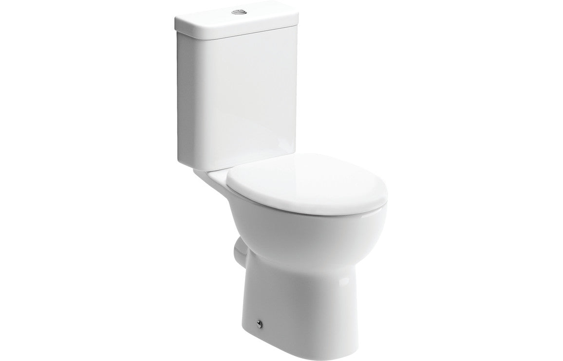 Thalassa Close Coupled Open Back WC & Soft Close Seat