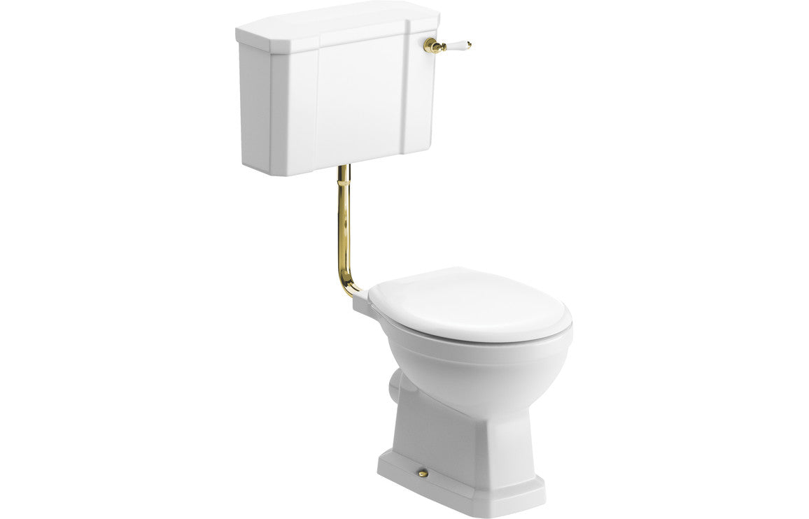 Solaris Low Level WC w/Brushed Brass Finish & Soft Close Seat
