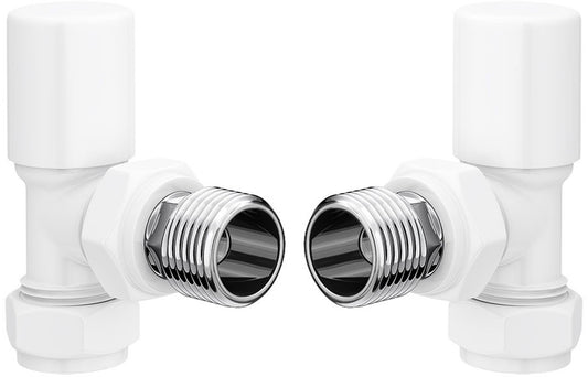 Patterned White Radiator Valves - Angled