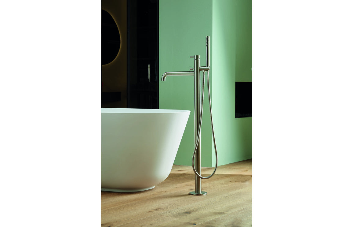 Vema Tiber Floor Standing Bath/Shower Mixer - St/Steel