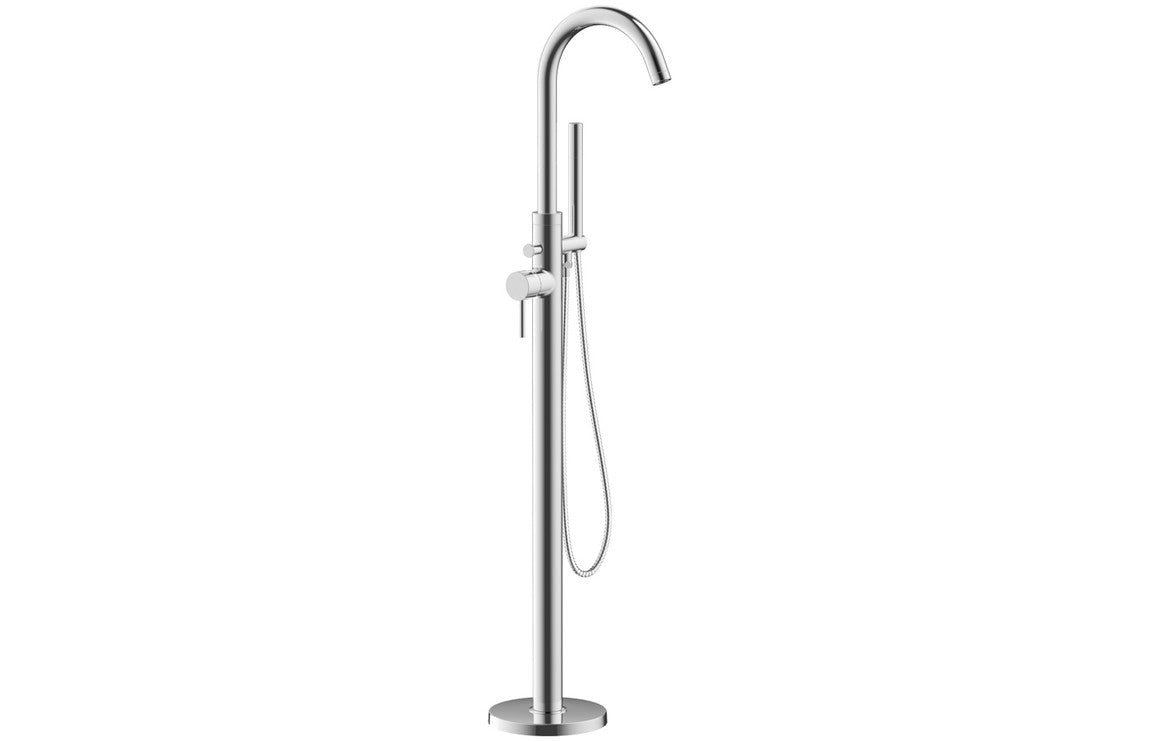 Saros Floor Standing Bath/Shower Mixer - Chrome