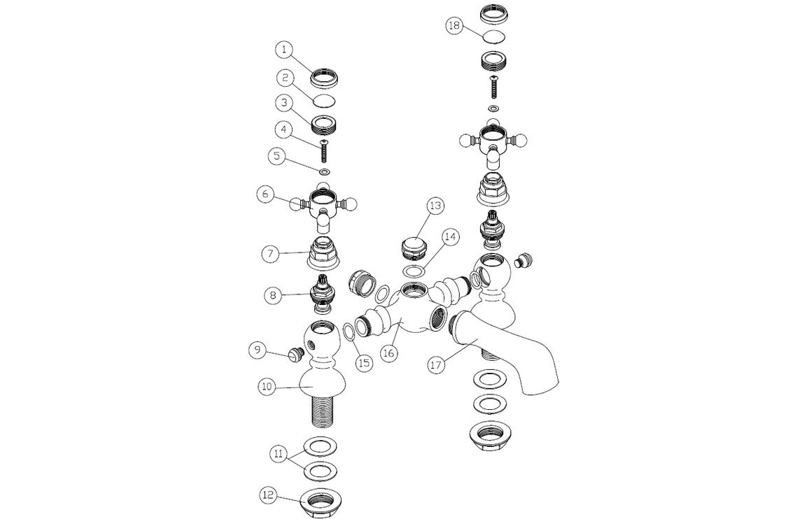 Arpina Basin Pillar Taps - Brushed Brass