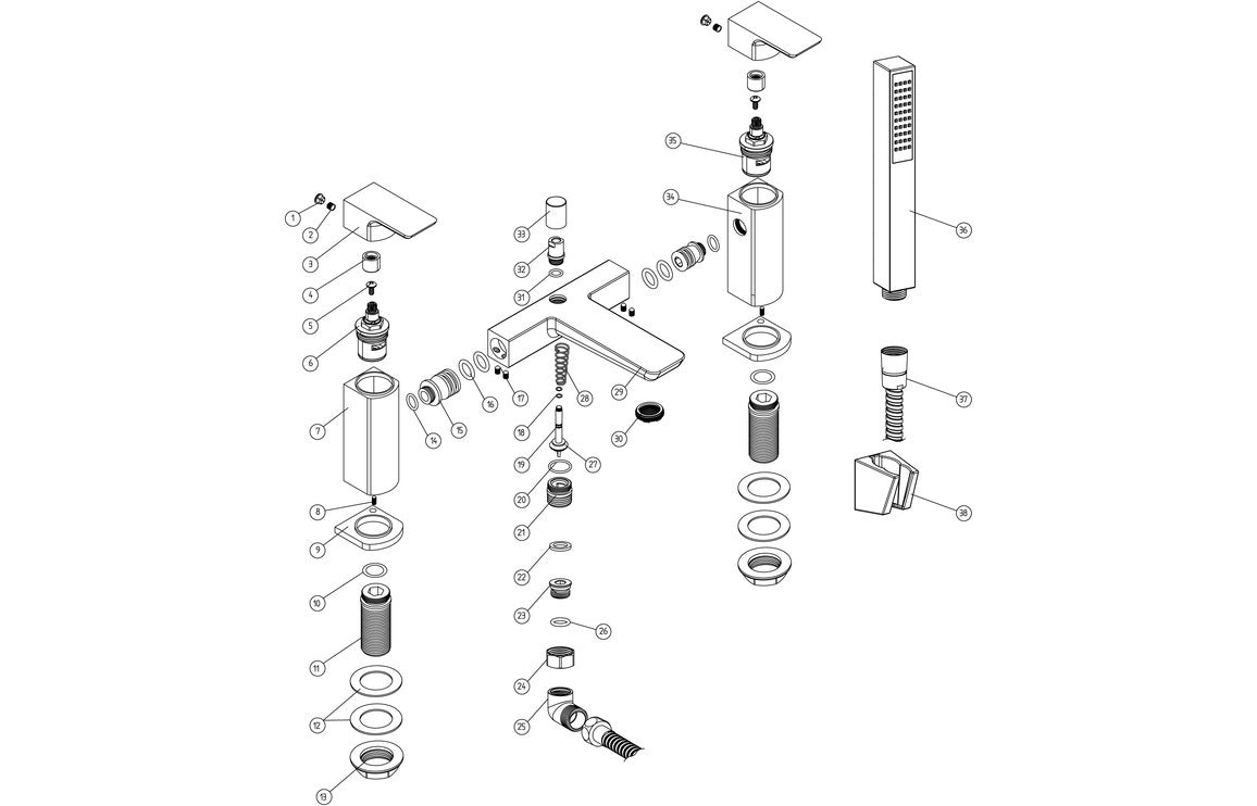 Amaris Bath Filler - Chrome