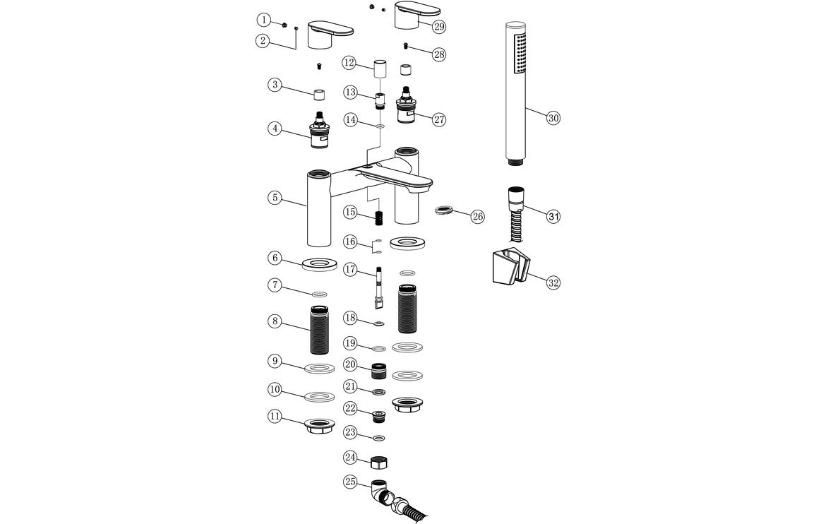 Zelenia Bath Filler - Chrome