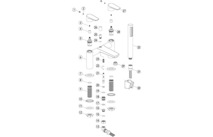 Thebe Bath Filler - Chrome