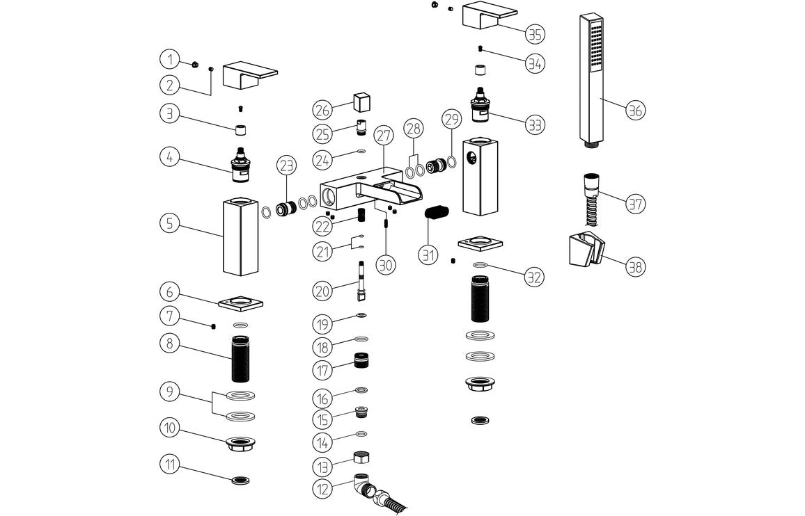 Pisces Bath Filler - Chrome