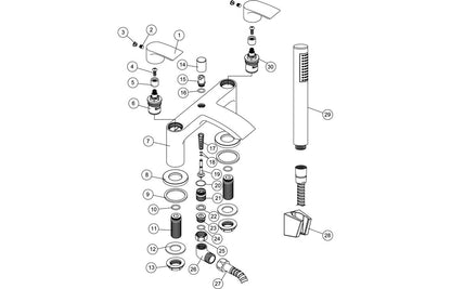 Zenith Bath Filler - Chrome