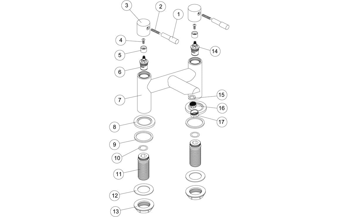 Saros Wall Mounted Basin Mixer - Chrome