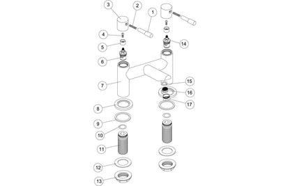 Saros Wall Mounted Basin Mixer - Chrome