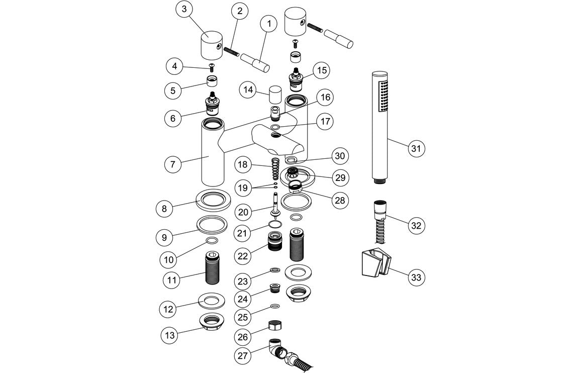 Saros Bath Filler - Chrome