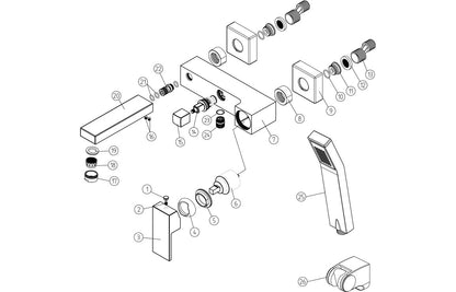 Hydra Floor Standing Bath/Shower Mixer - Chrome