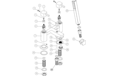 Pavo Bath Filler - Chrome