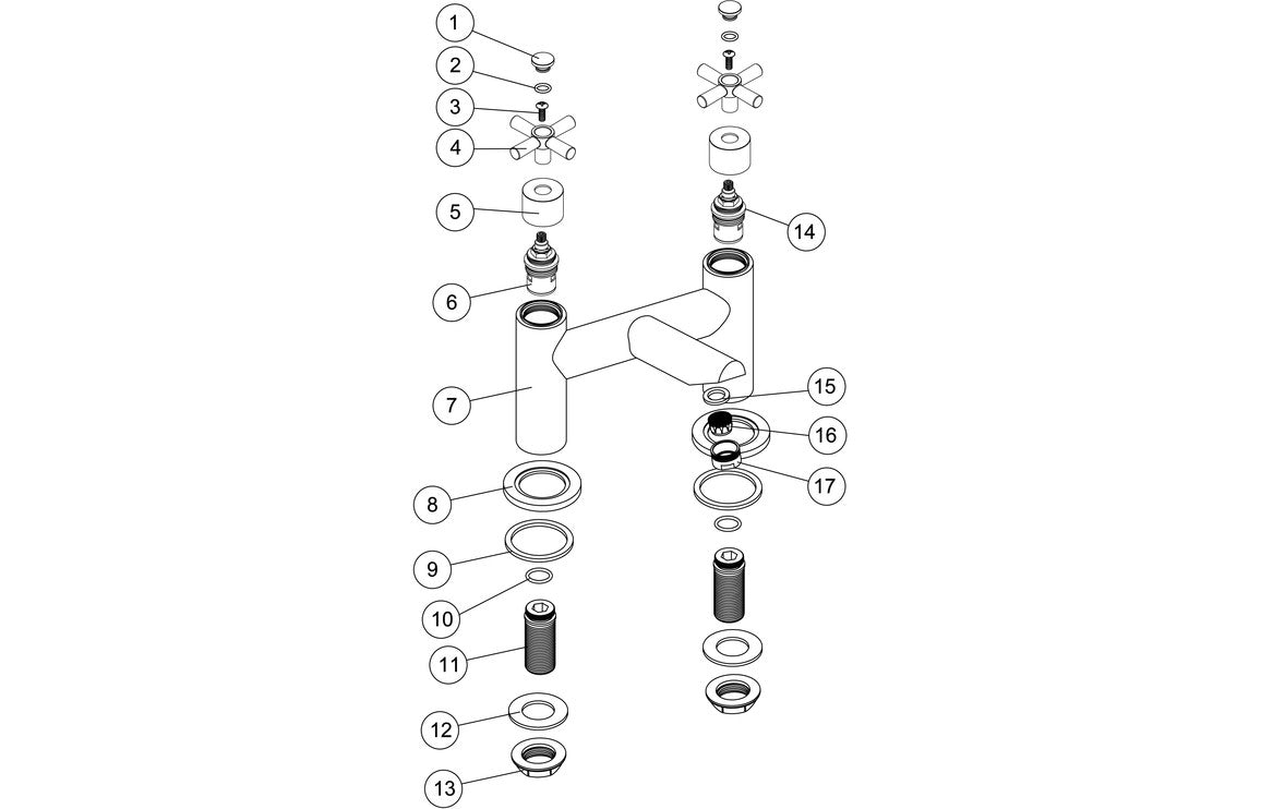 Charon Basin Taps - Chrome