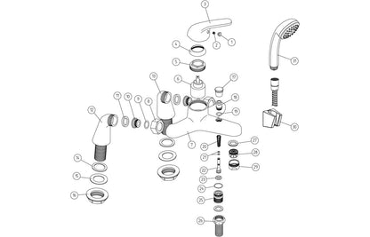 Hubble Low Pressure Bath Filler - Chrome