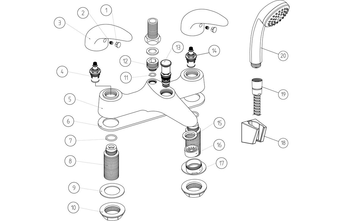 Hubble Bath/Shower Mixer - Chrome