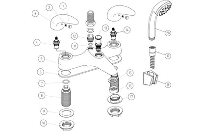 Hubble Bath/Shower Mixer - Chrome