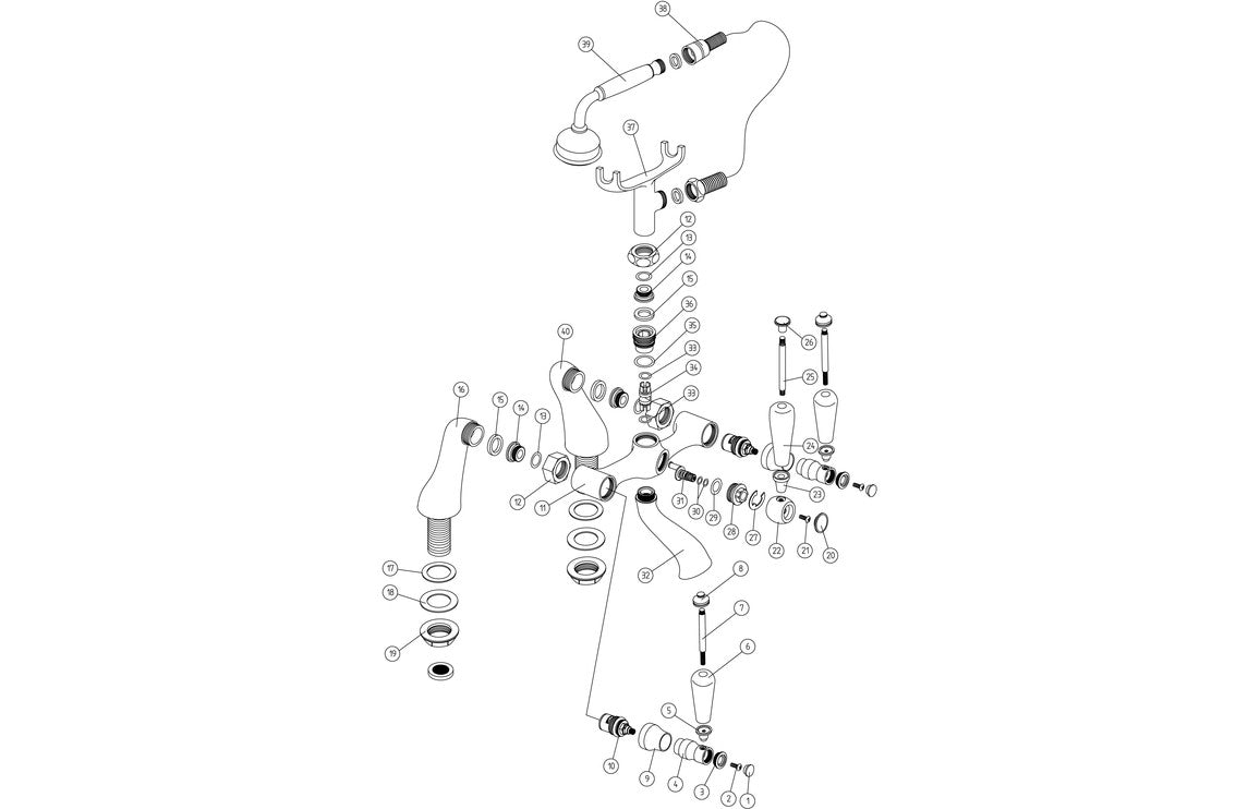 Mona Basin Pillar Taps - Chrome