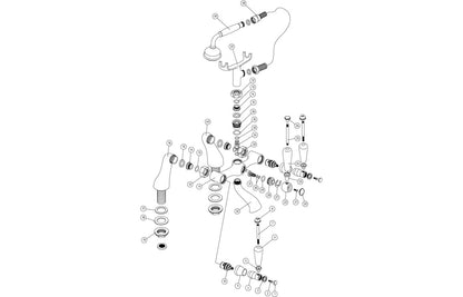 Mona Basin Pillar Taps - Chrome