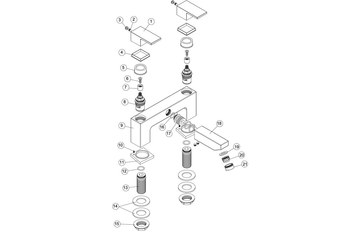 Palas Cloakroom Basin Mixer & Waste - Chrome