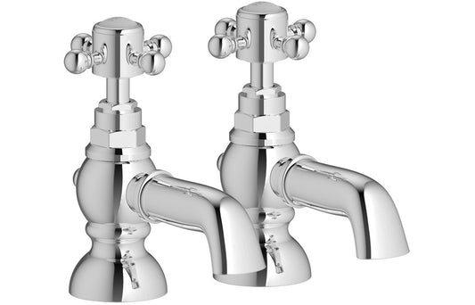 Arpina Bath Pillar Taps - Chrome