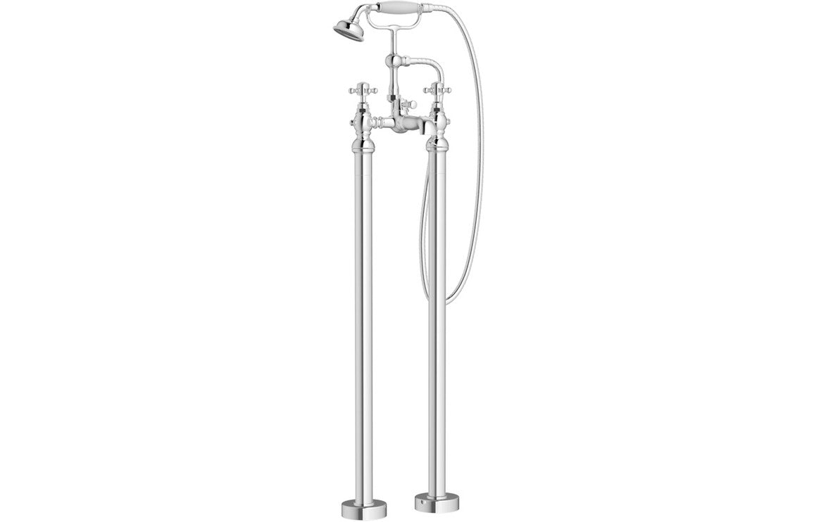 Arpina Floor Standing Bath/Shower Mixer & Shower Kit - Chrome