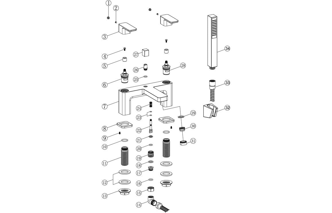 Hoku Bath Filler - Chrome