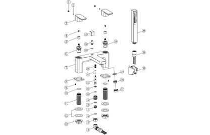 Hoku Bath Filler - Chrome