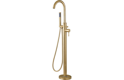 Lumos Floor Standing Bath/Shower Mixer - Brushed Brass