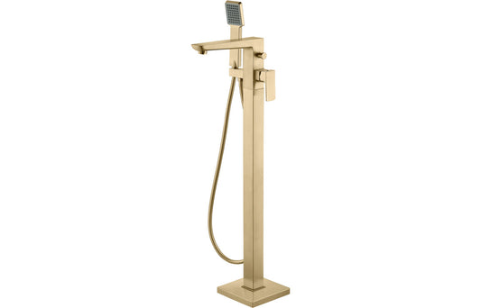 Amaris Floor Standing Bath/Shower Mixer - Brushed Brass
