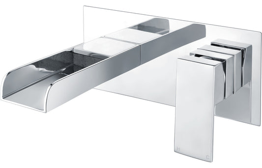 Pisces Wall Mounted Basin Mixer - Chrome