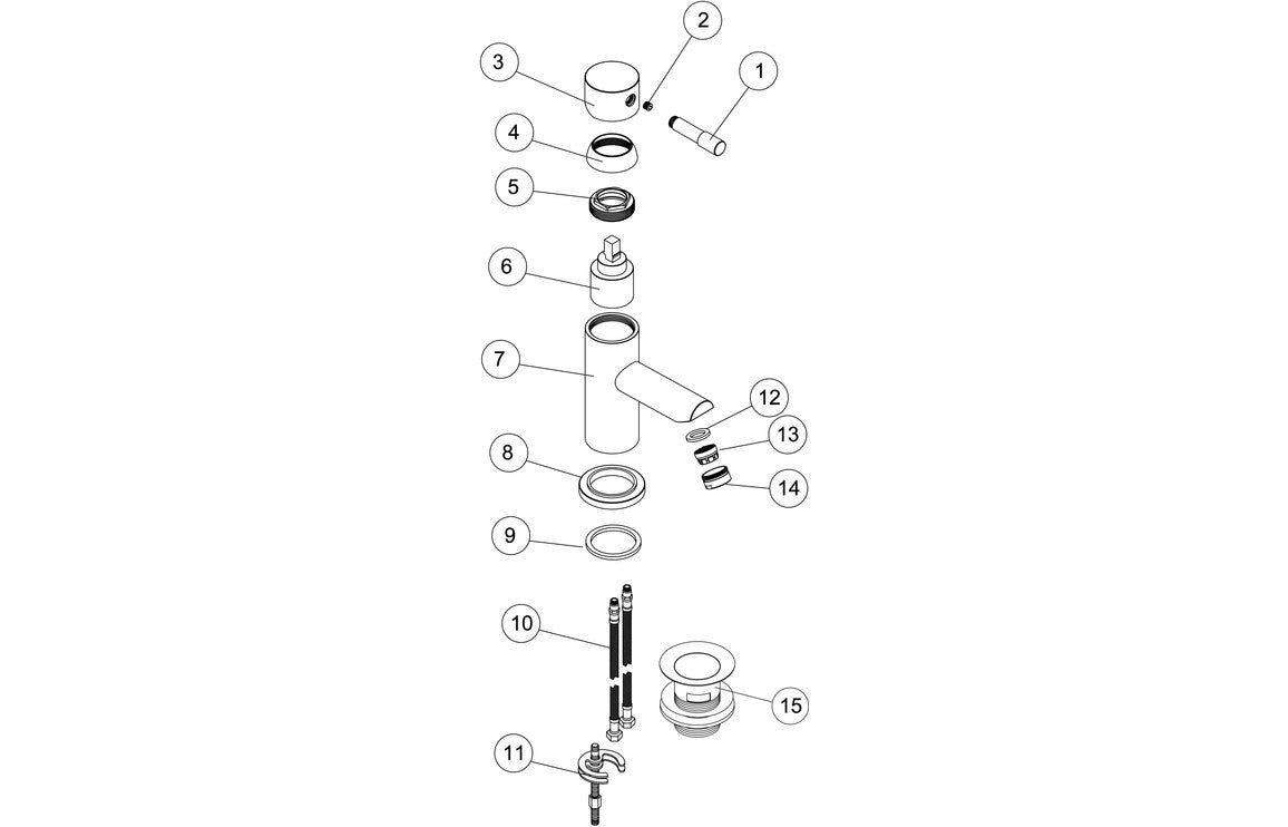 Saros Basin Mixer & Waste - Chrome