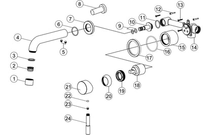 Lumos Basin Mixer & Waste - Brushed Brass