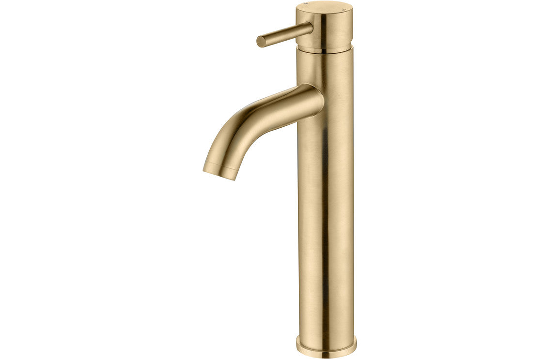 Lumos Tall Basin Mixer - Brushed Brass