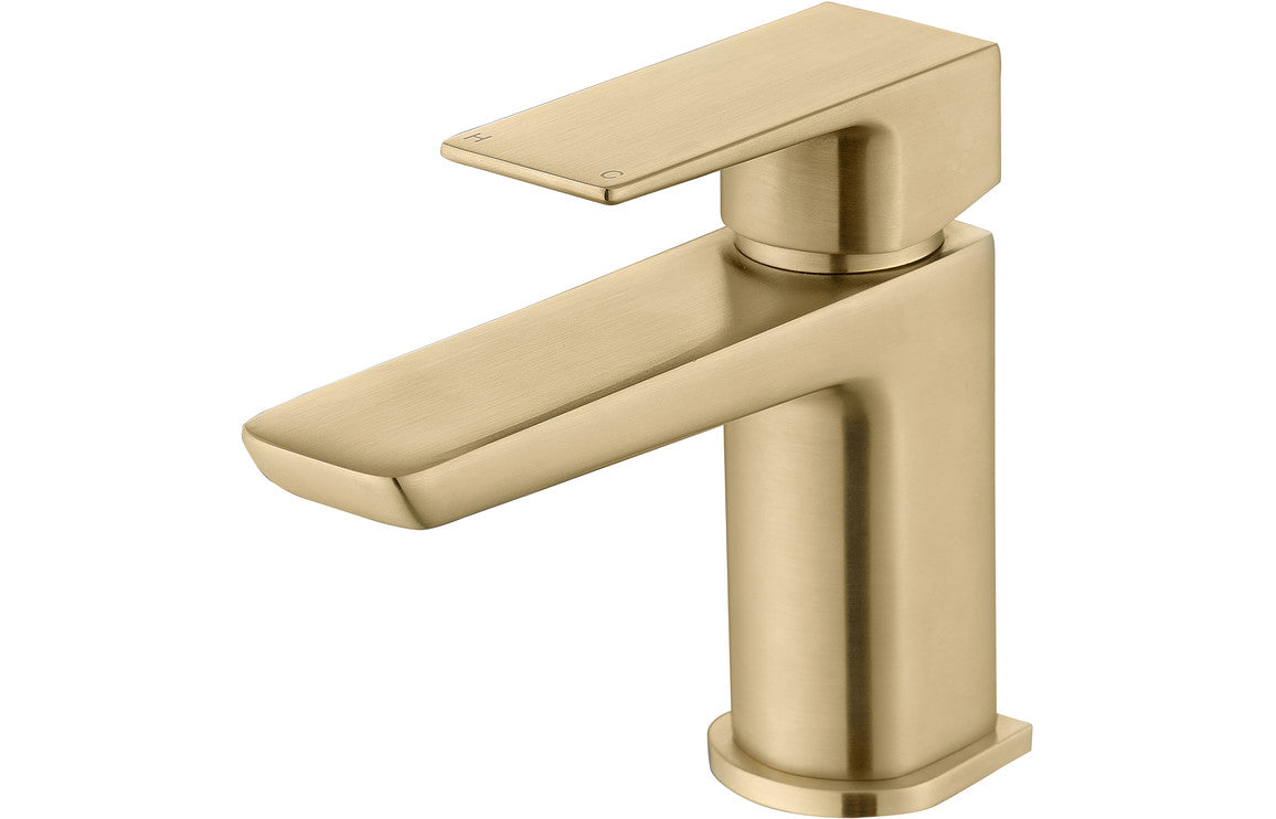 Amaris Cloakroom Basin Mixer & Waste - Brushed Brass