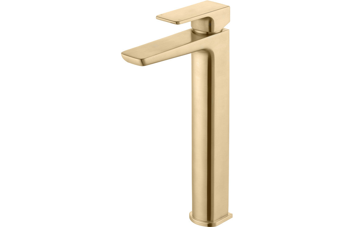 Amaris Tall Basin Mixer - Brushed Brass