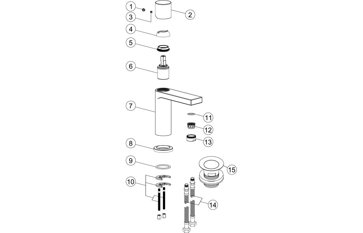 Amaris Tall Basin Mixer - Brushed Brass