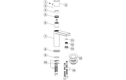 Amaris Tall Basin Mixer - Brushed Brass