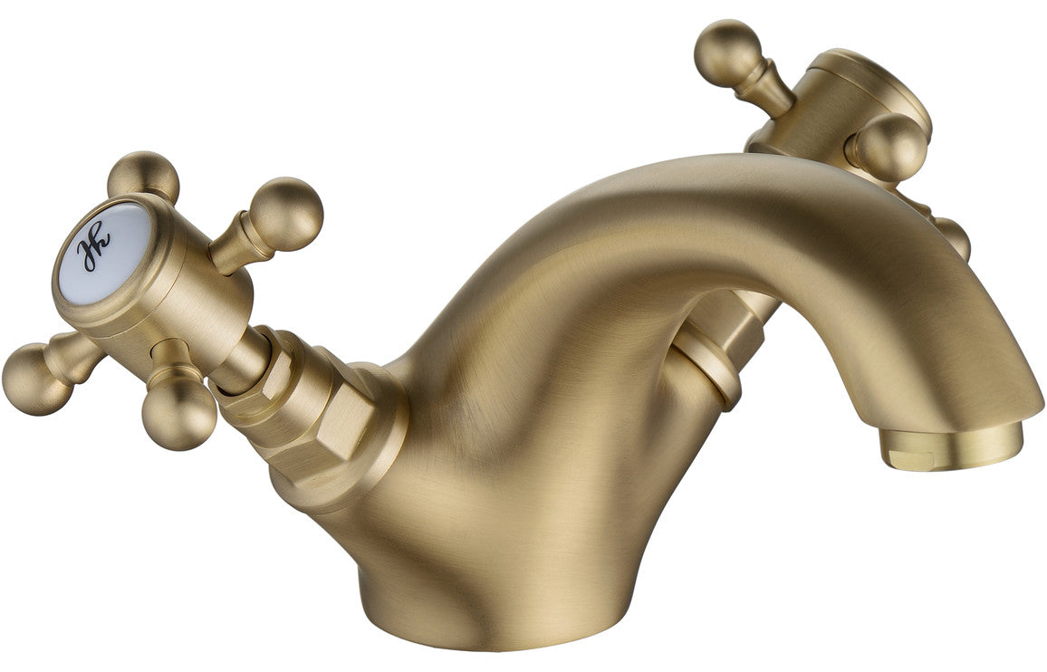 Arpina Basin Mixer & Pop Up Waste - Brushed Brass