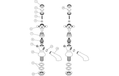 Arpina Bath Pillar Taps - Brushed Brass