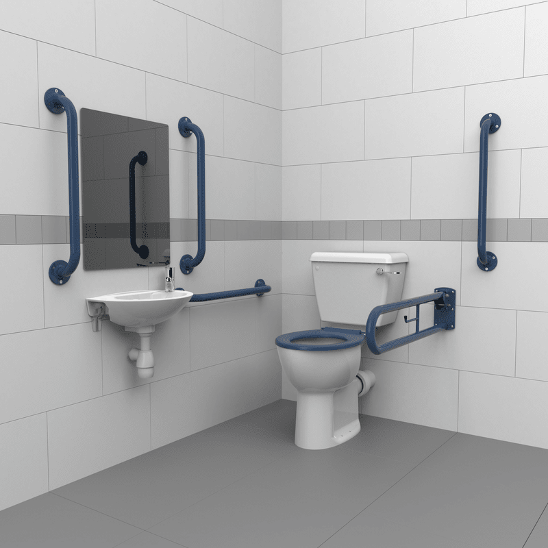 Close Coupled Doc M Toilet Pack, Steel, Exposed Fixings – Simco Direct