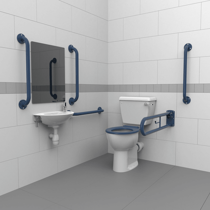 Close Coupled Doc M Toilet Pack, Steel, Exposed Fixings
Dark Blue - Lever 