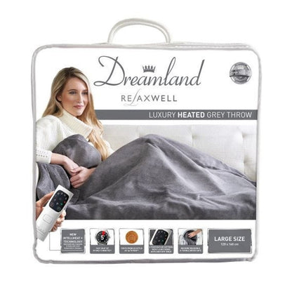 Dreamland Intelliheat Luxury Heated Grey Throw