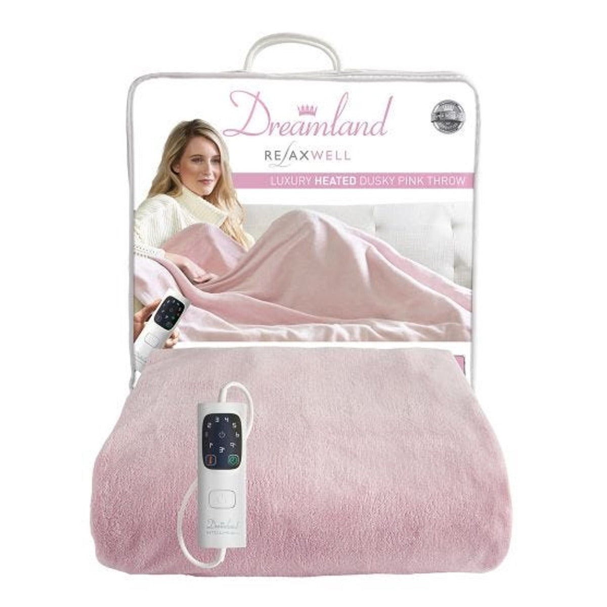 Dreamland Intelliheat Luxury Heated Pink Throw