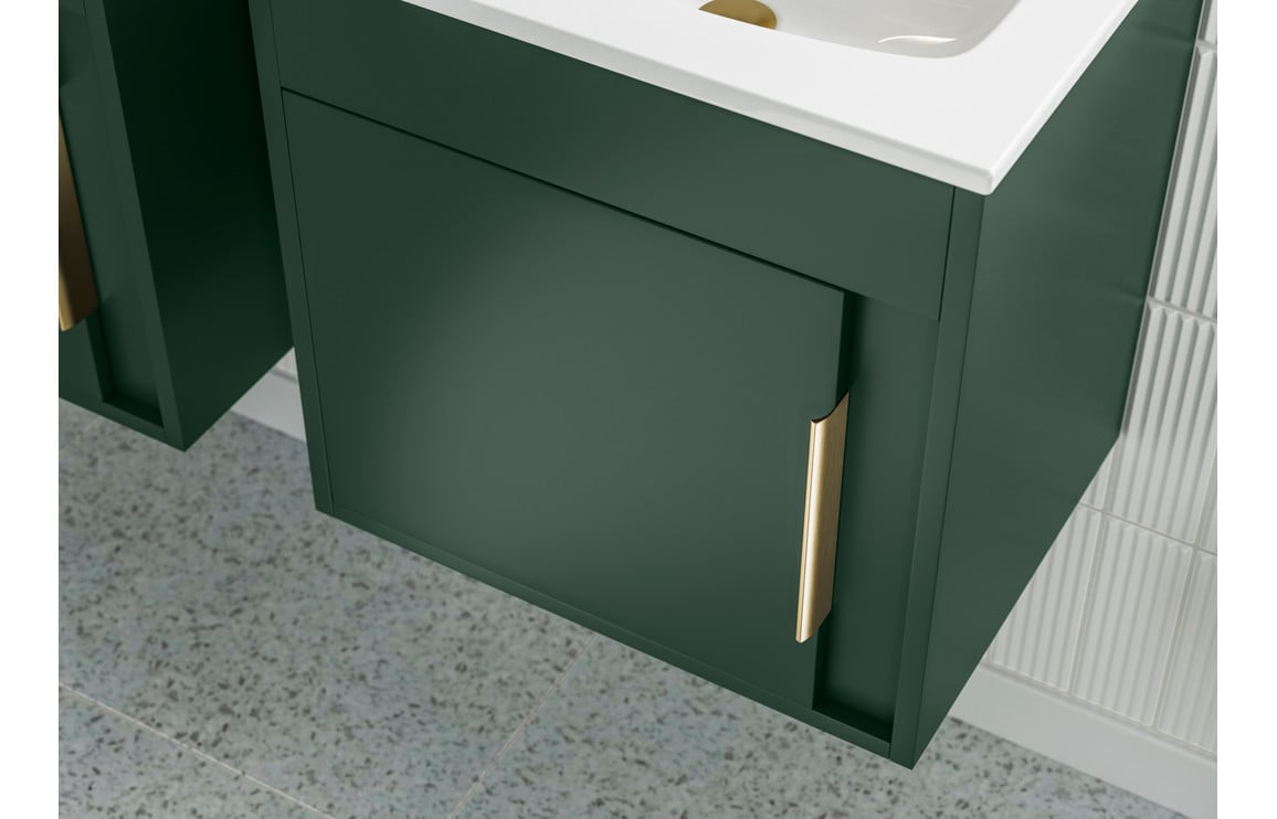 Estelle 510mm Wall Hung Unit Inc. Basin - Matt Conifer Green