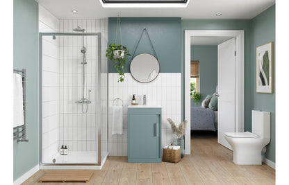Estelle 510mm Floor Standing Unit Inc. Basin - Matt Sea Green