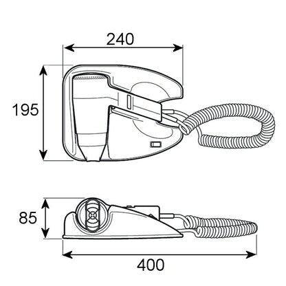 Valera Drawer Fitting 1200w Hair Dryer Dimensions