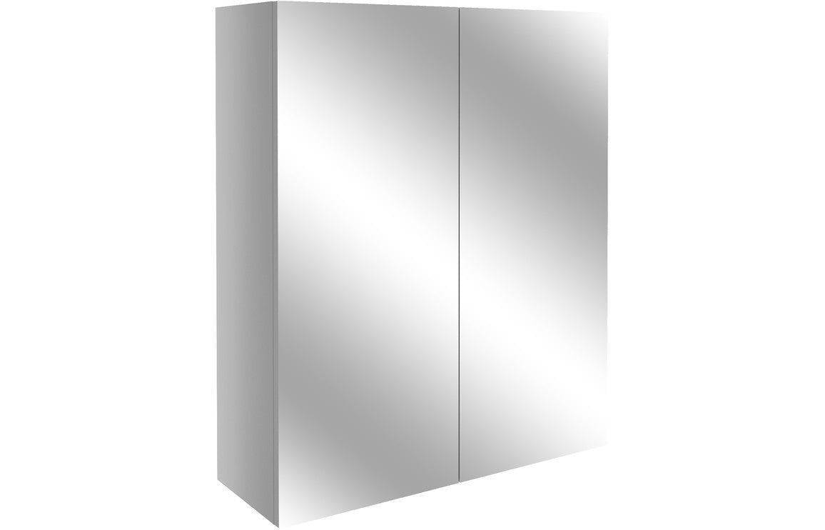 Atlas 600mm Mirrored Unit - Light Grey Gloss