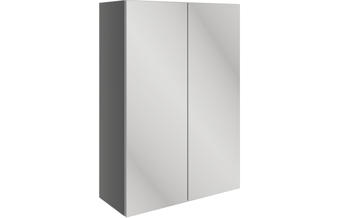 Venus 500mm Mirrored Wall Unit - Onyx Grey Gloss