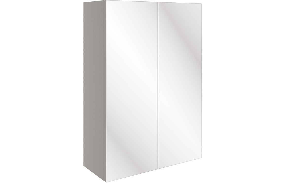 Venus 500mm Mirrored Wall Unit - Pearl Grey Gloss