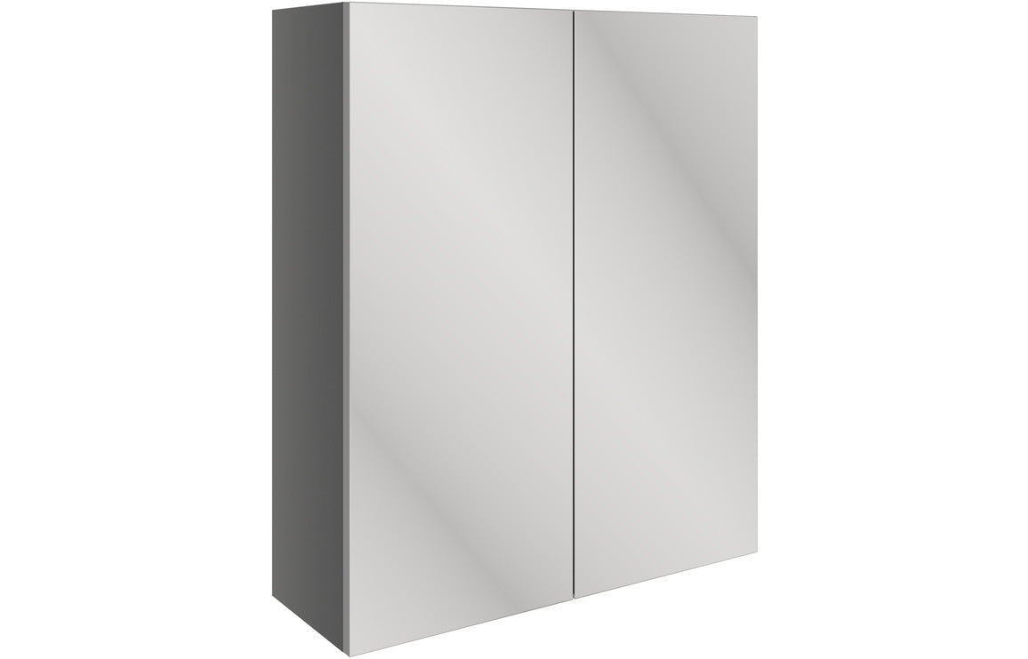 Venus 600mm Mirrored Wall Unit - Onyx Grey Gloss